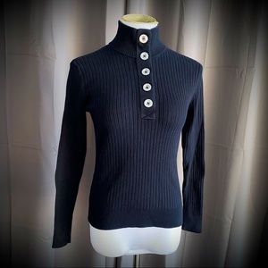 Womens Turtleneck Ribbed Sweater Small
